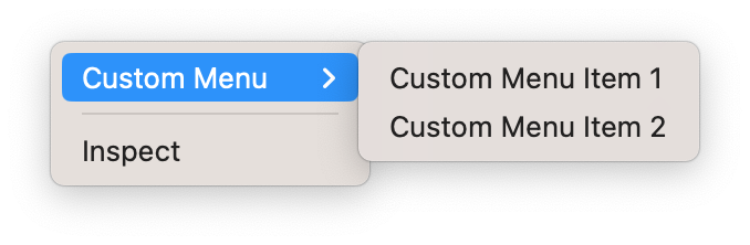 Custom context menu